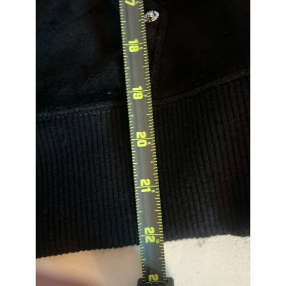 Michael Kors M Black Velour full zip Kangaroo Pockets Drawstring High Collar - Picture 7 of 16